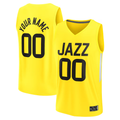 tocy Custom U.Jazz Fanatics Yellow Fast Break Replica Jerseys - Icon Edition