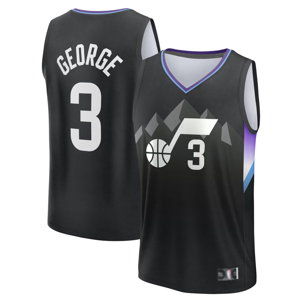 tocy U.Jazz #3 Keyonte George Fanatics Black Fast Break Replica Jerseys - Statement Edition