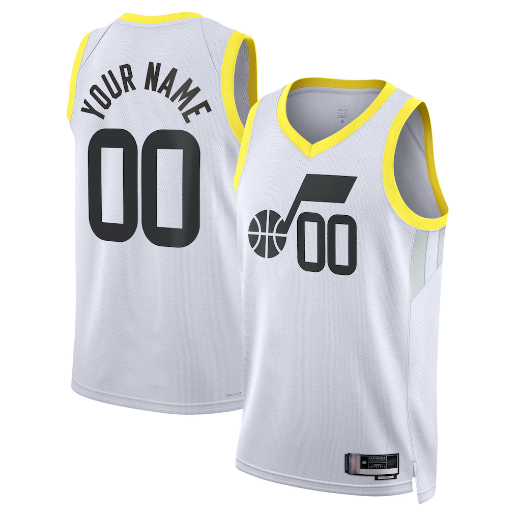 tocy Custom U.Jazz White Swingman Jerseys - Association Edition