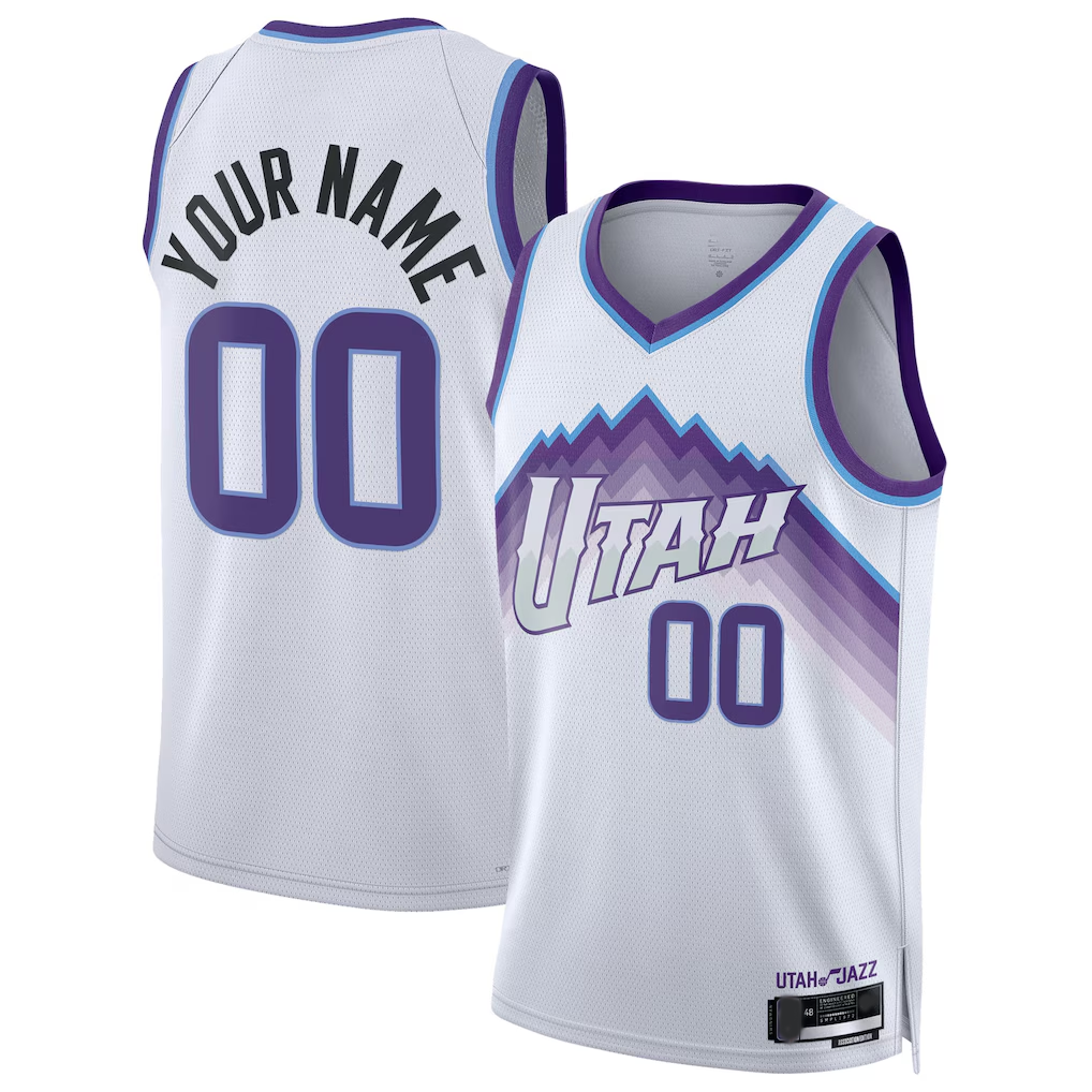 tocy Custom U.Jazz White Swingman Jerseys - Association Edition