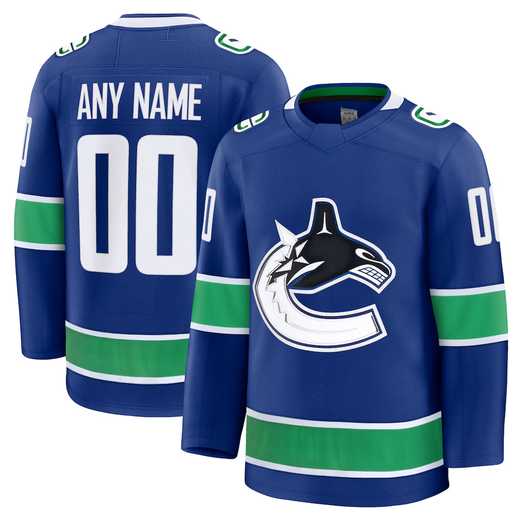 Tocy Custom V.Canucks Blue Home Premium Jerseys