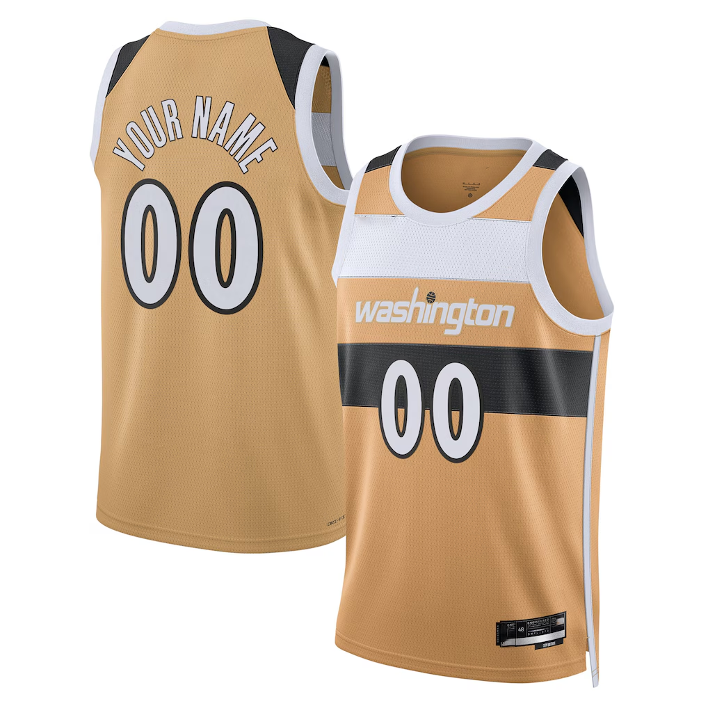 tocy Custom W.Wizards Gold 2025-26 City Edition Swingman Jerseys