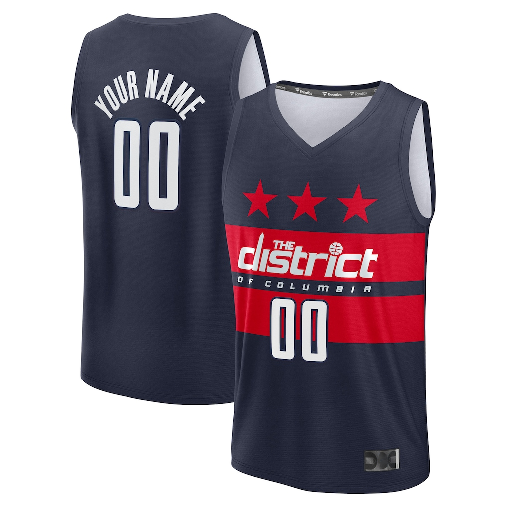 tocy Custom W.Wizards Navy Fast Break Jerseys - Statement Edition