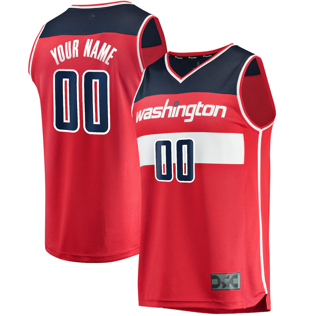 tocy Custom W.Wizards Red Fast Break Replica Jerseys - Icon Edition