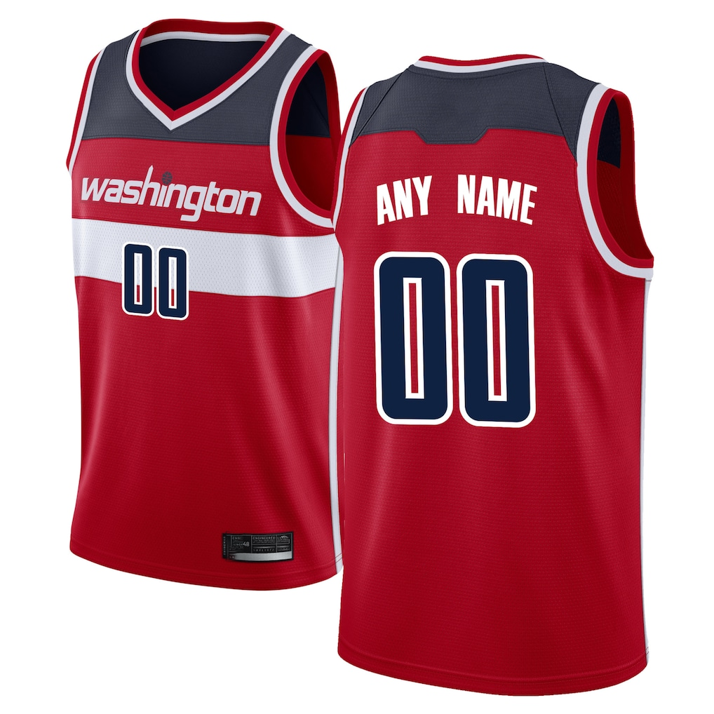 tocy Custom W.Wizards Red Swingman Jerseys - Icon Edition