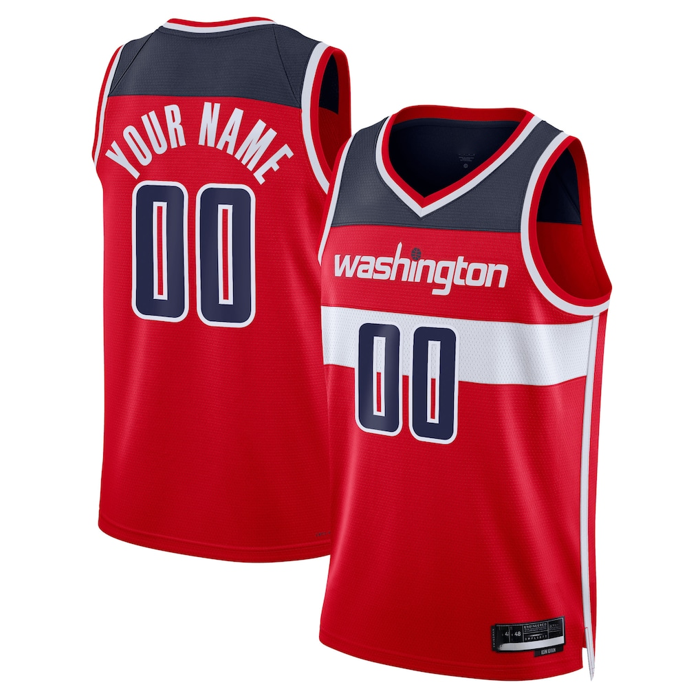 tocy Custom W.Wizards Red Swingman Jerseys - Icon Edition