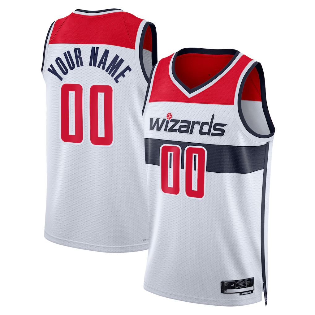 tocy Custom W.Wizards White Swingman Jerseys - Association Edition