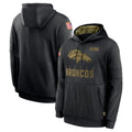 tocy D.Broncos Black Salute to Service Pullover Hoodies Limited Blank Player Stitched Jerseys