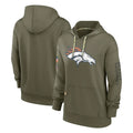 tocy D.Broncos Olive Salute to Service Pullover Hoodies Limited Blank Player Stitched Jerseys