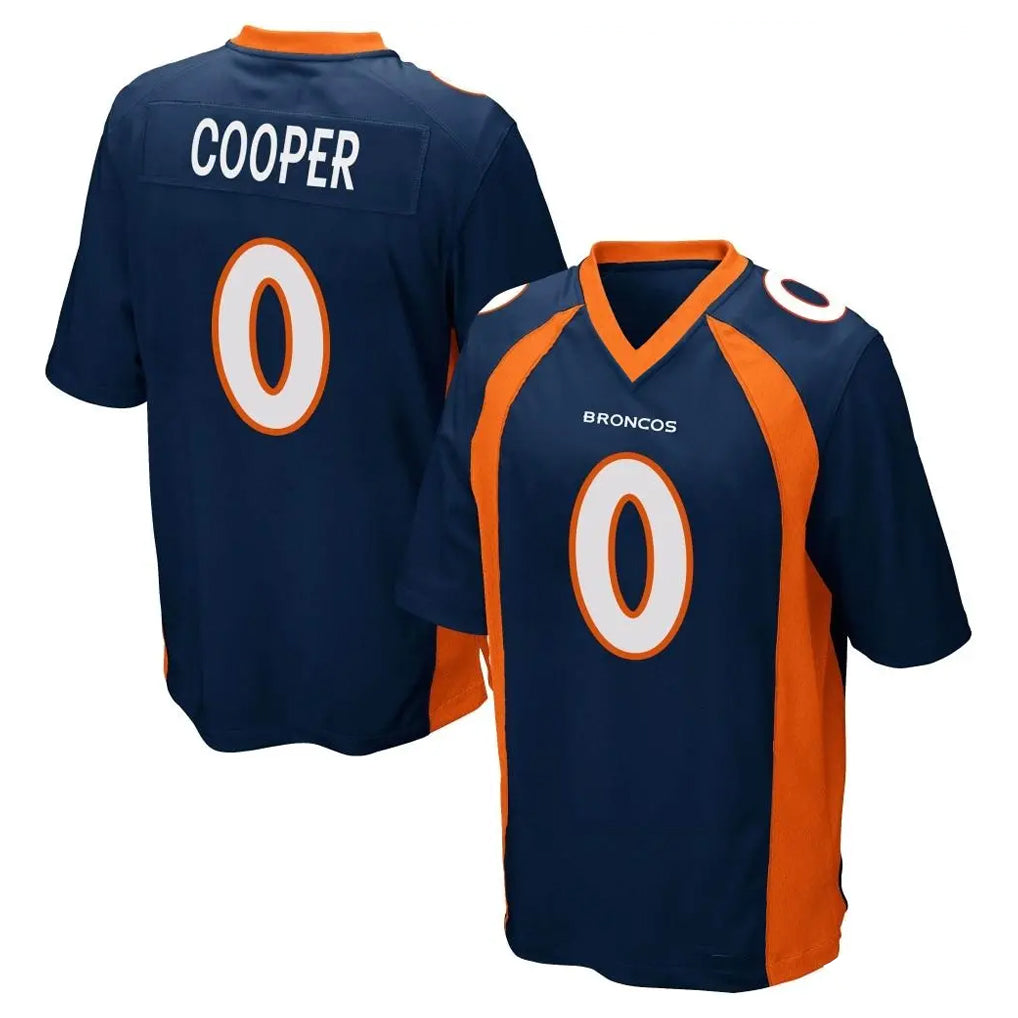 tocy D.Broncos #0 Jonathon Cooper Player Navy Game Stitched Jerseys
