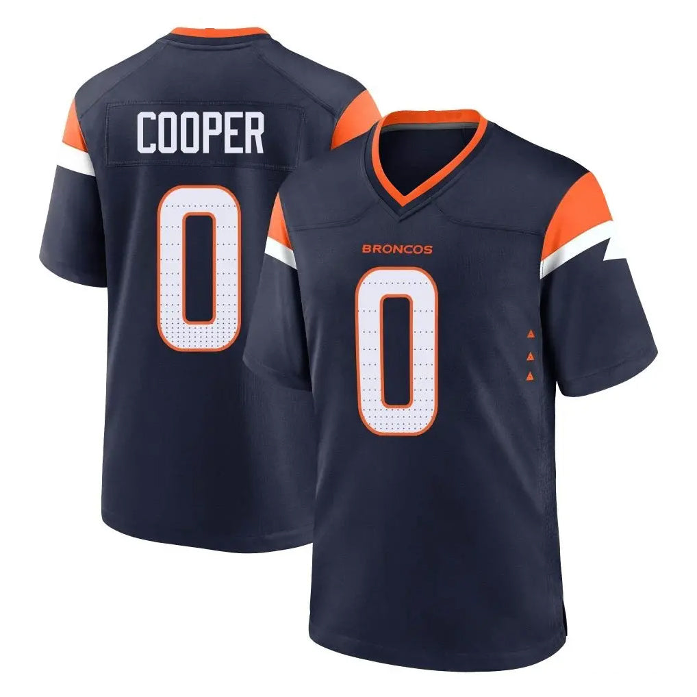 tocy D.Broncos #0 Jonathon Cooper Player Navy Home Game Stitched Jerseys