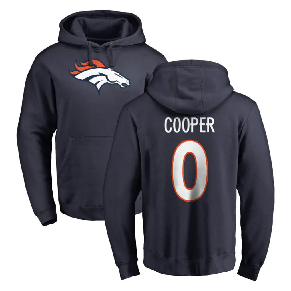 tocy D.Broncos #0 Jonathon Cooper Player Navy Pullover Hoodie Limited Stitched Jerseys
