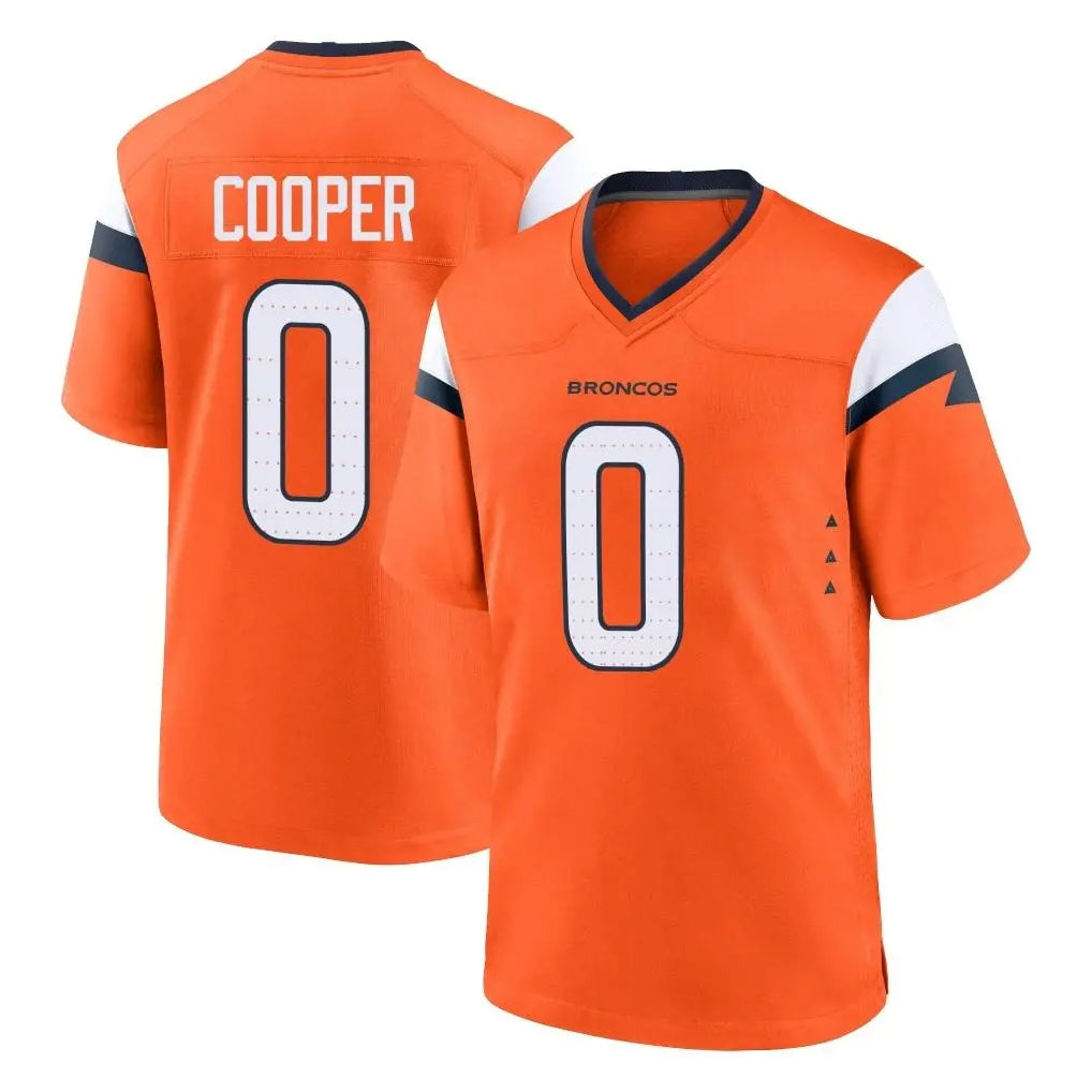 tocy D.Broncos #0 Jonathon Cooper Player Orange Home Game Stitched Jerseys