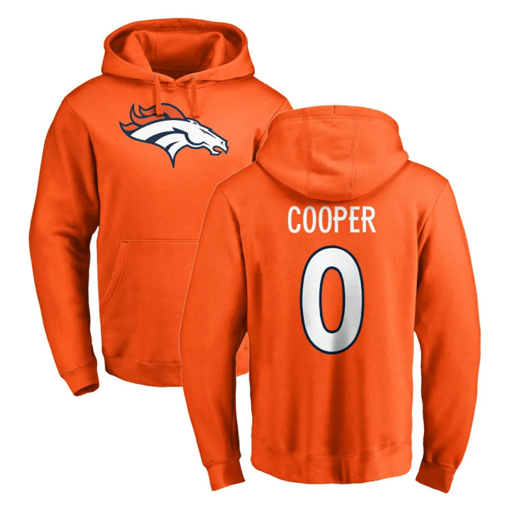 tocy D.Broncos #0 Jonathon Cooper Player Orange Pullover Hoodie Limited Stitched Jerseys