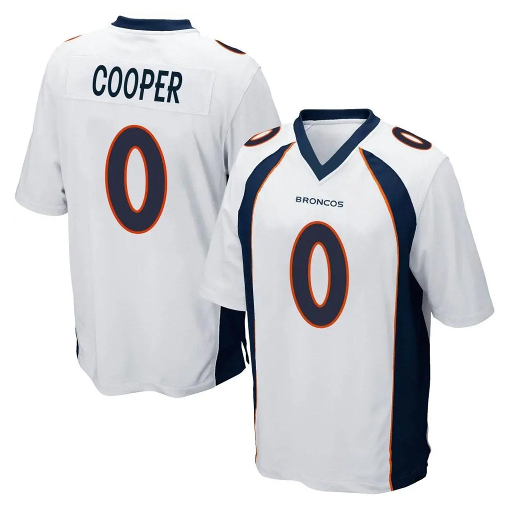 tocy D.Broncos #0 Jonathon Cooper Player White Game Stitched Jerseys