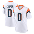 tocy D.Broncos #0 Jonathon Cooper Player White Home Game Stitched Jerseys