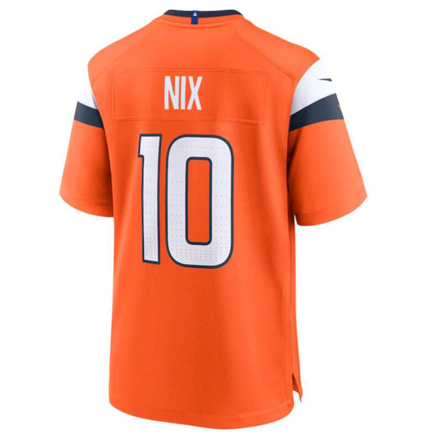 tocy D.Broncos #10 Bo Nix Orange 2024 Draft First Round Pick Player Game Jersey American Stitched Jersey