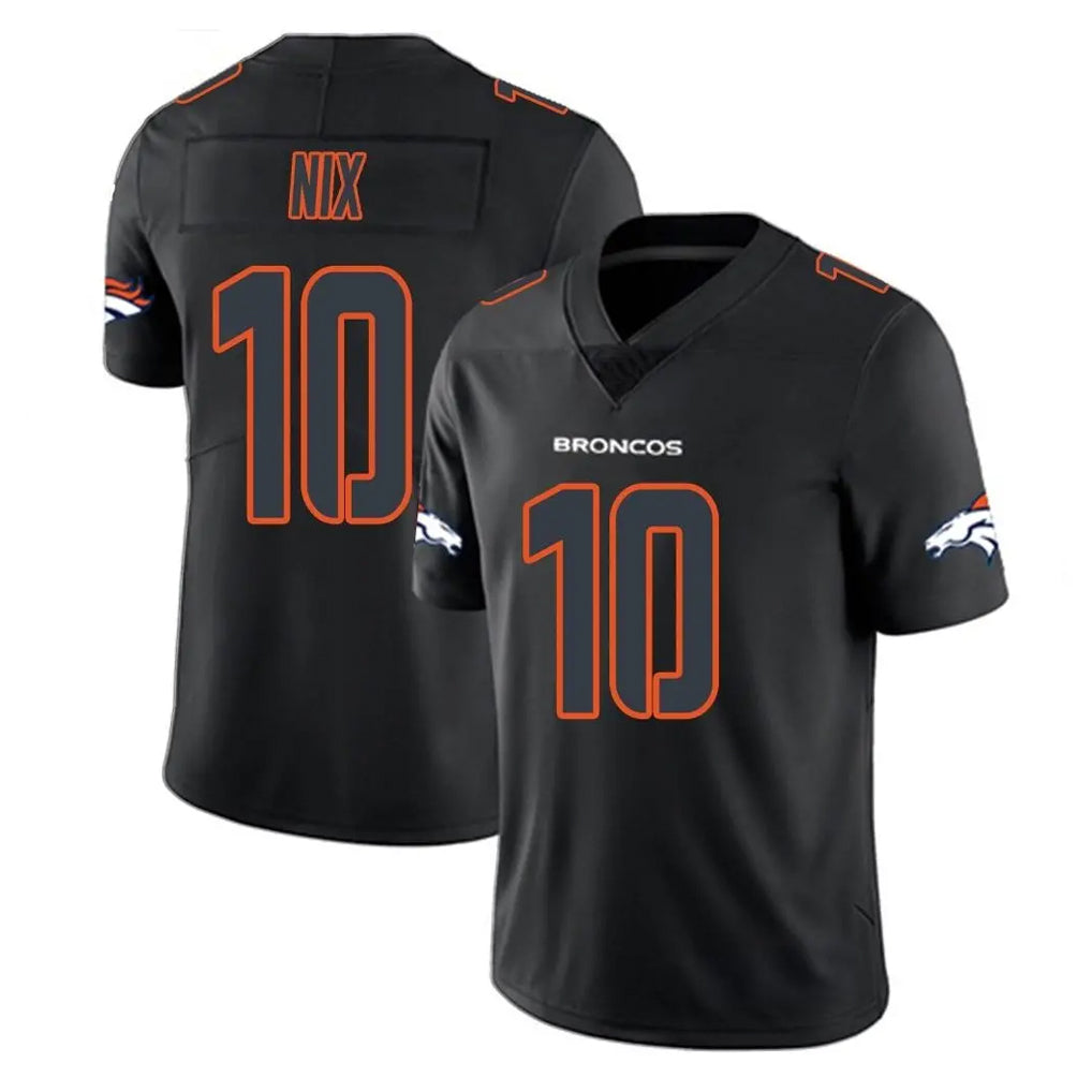tocy D.Broncos #10 Bo Nix Player Black Impact Limited Game Stitched Jerseys