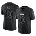 tocy D.Broncos #10 Bo Nix Player Black RFLCTV Limited  Jerseys