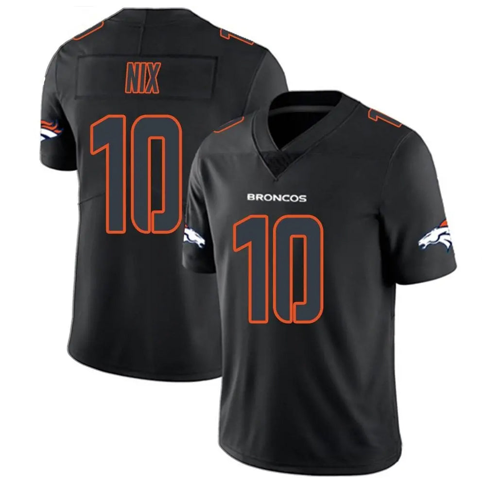 tocy D.Broncos #10 Bo Nix Player Limited Black Impact Jerseys
