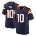 tocy D.Broncos #10 Bo Nix Player Navy Home Game Stitched Jerseys