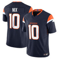 tocy D.Broncos #10 Bo Nix Player Navy Vapor F.U.S.E. Limited Stitched Jerseys