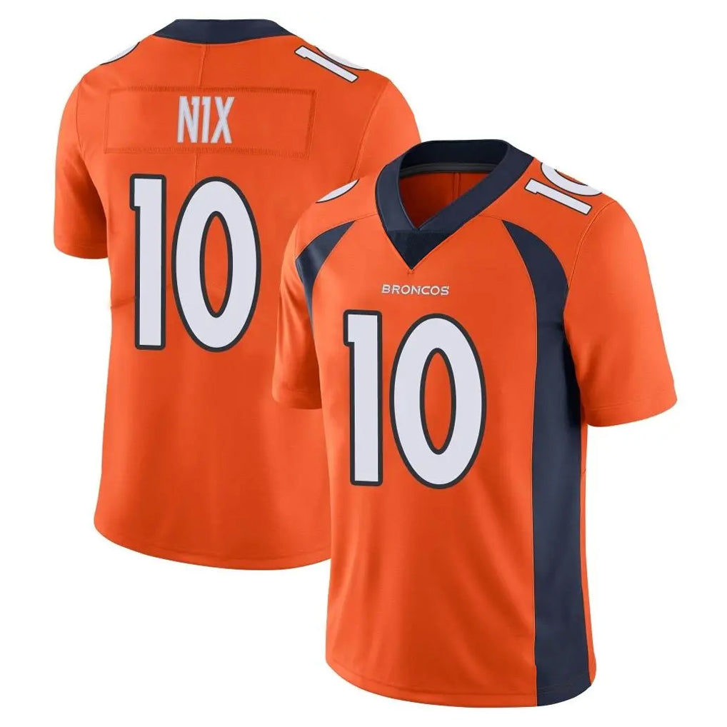 tocy D.Broncos #10 Bo Nix Player Orange Color Vapor Untouchable Limited Game Stitched Jerseys