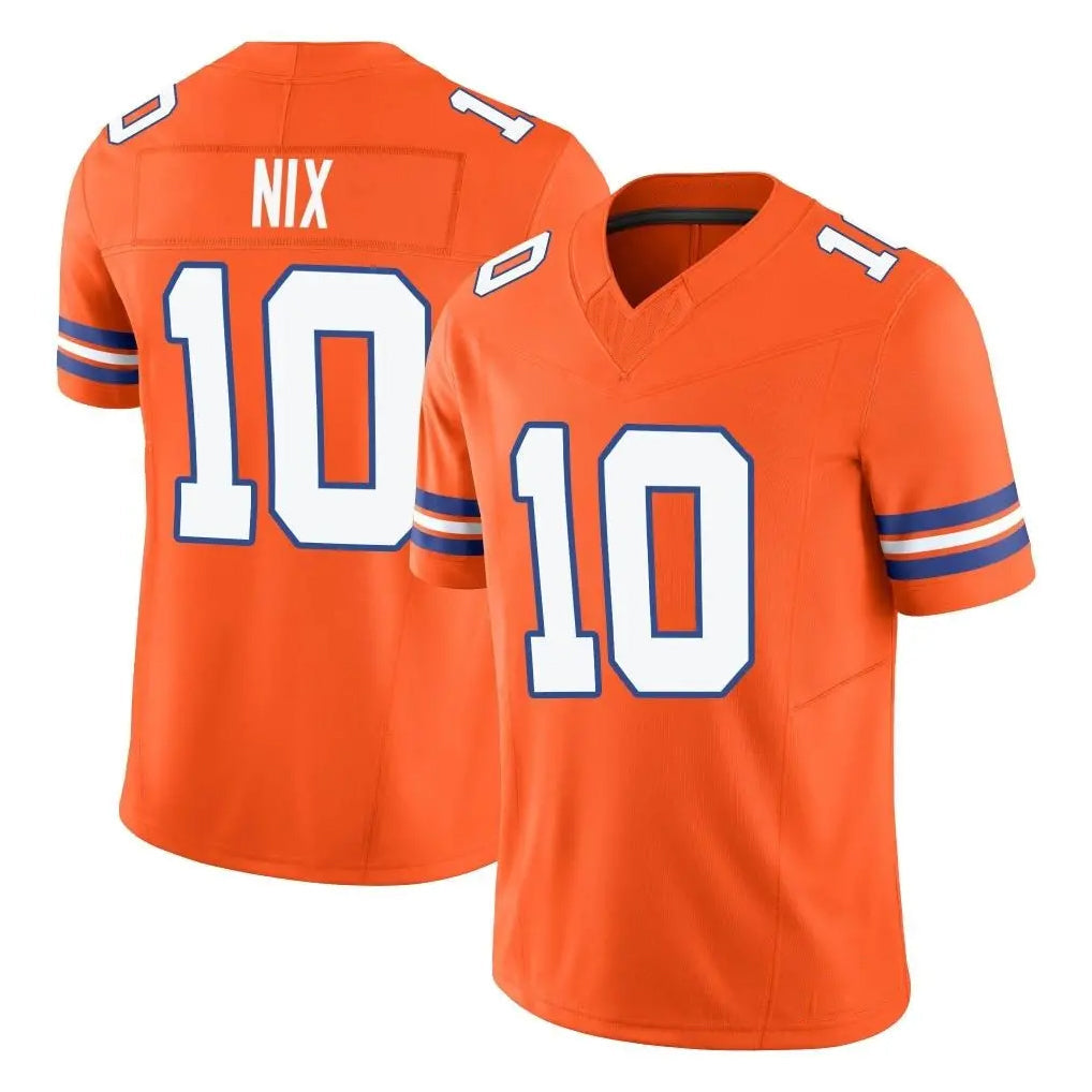 tocy D.Broncos #10 Bo Nix Player Orange Limited Alternate Vapor F.U.S.E. Throwback Game Stitched Jerseys