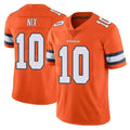 tocy D.Broncos #10 Bo Nix Player Orange Vapor Untouchable Limited Home Game Stitched Jerseys