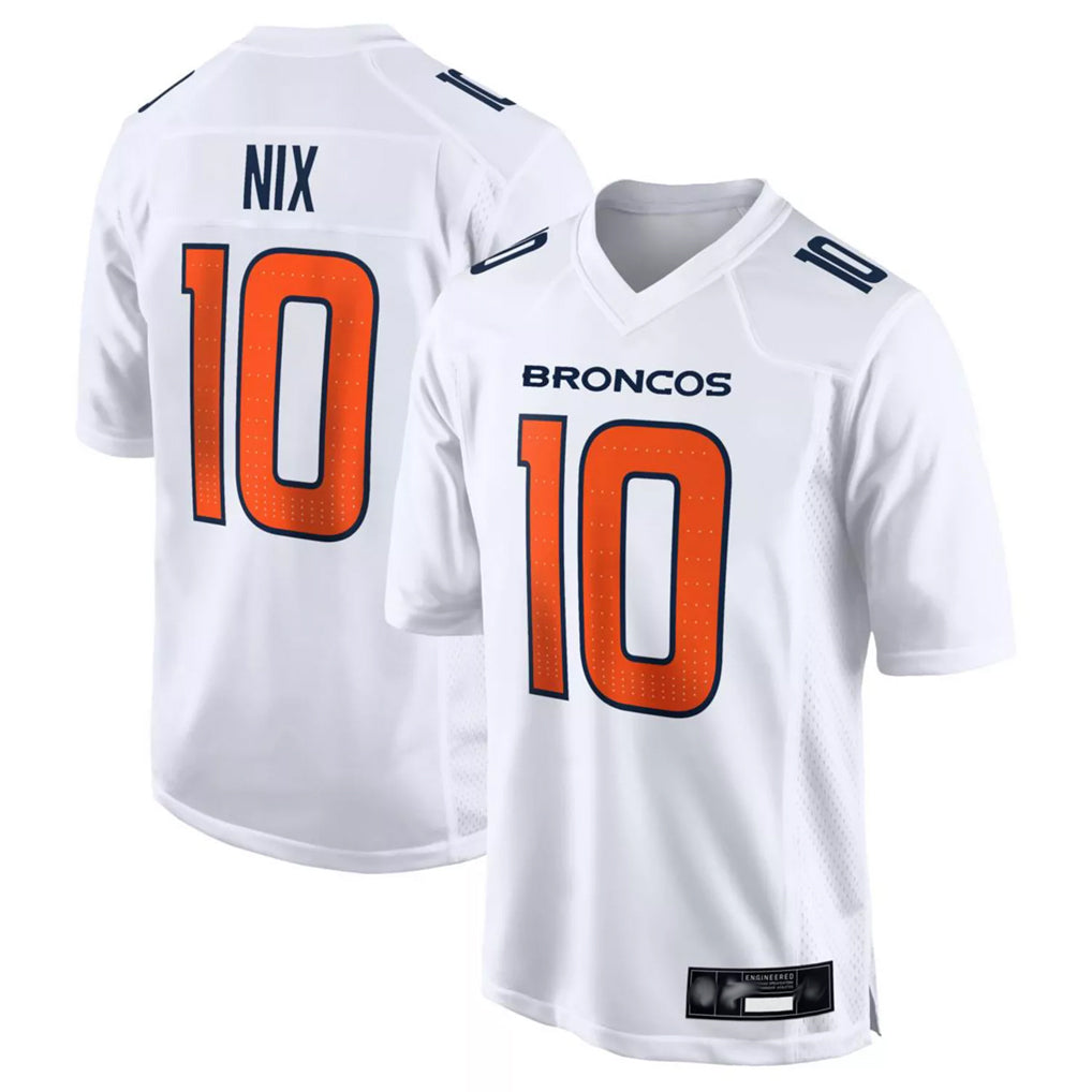 tocy D.Broncos #10 Bo Nix Player White Fashion Limited Game Stitched Jerseys