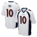 tocy D.Broncos #10 Bo Nix Player White Game Stitched Jerseys