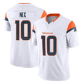 tocy D.Broncos #10 Bo Nix Player White Limited Vapor F.U.S.E. Home Game Stitched Jerseys