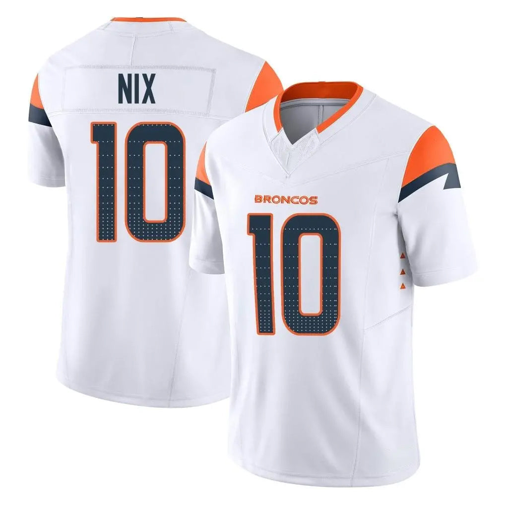 tocy D.Broncos #10 Bo Nix Player White Limited Vapor F.U.S.E. Home Game Stitched Jerseys