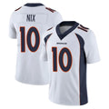 tocy D.Broncos #10 Bo Nix Player White Vapor Untouchable Limited Home Game Stitched Jerseys