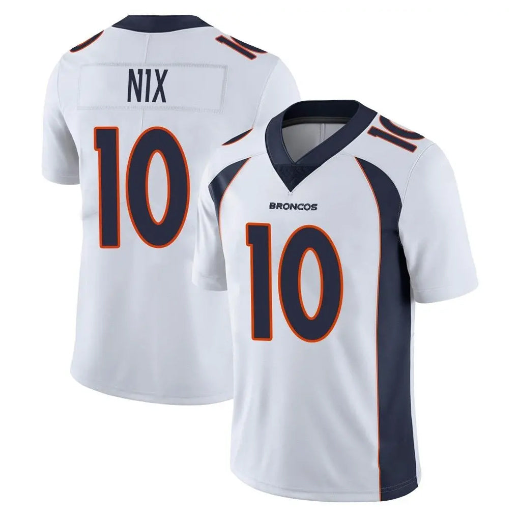tocy D.Broncos #10 Bo Nix Player White Vapor Untouchable Limited Home Game Stitched Jerseys