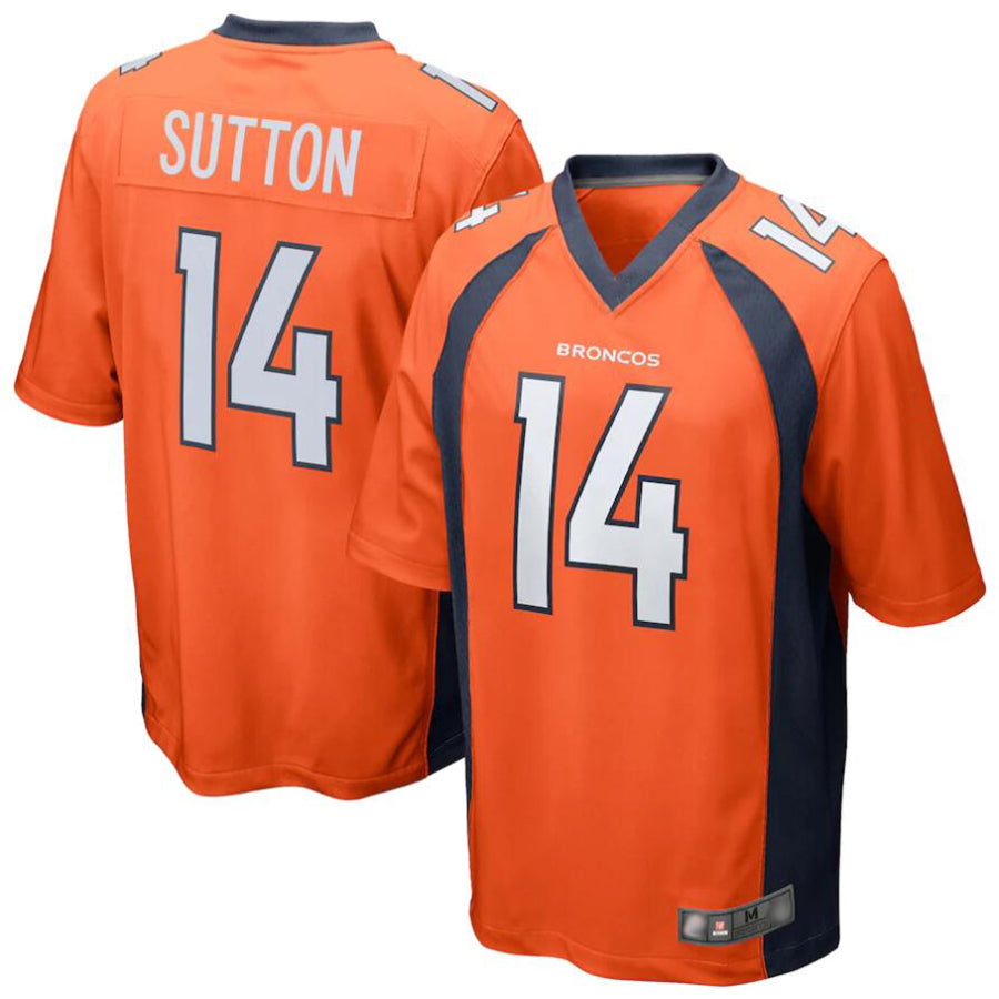tocy D.Broncos #14 Courtland Sutton Orange Replica Game Stitched Jerseys
