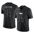 tocy D.Broncos #14 Courtland Sutton Player Black Reflective Limited Stitched Jerseys