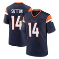 tocy D.Broncos #14 Courtland Sutton Player Navy Home Game Stitched Jerseys