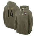 tocy D.Broncos #14 Courtland Sutton Player Olive Salute to Service Pullover Hoodies Limited Stitched Jerseys