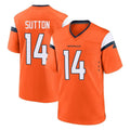 tocy D.Broncos #14 Courtland Sutton Player Orange Home Game Stitched Jerseys