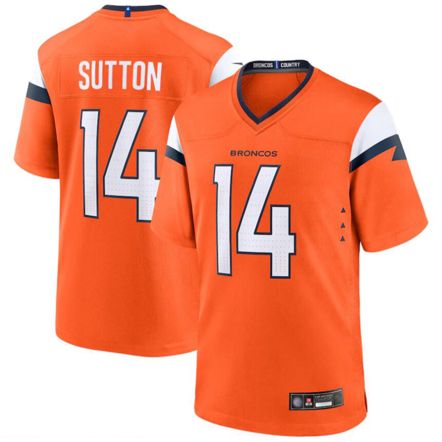 tocy D.Broncos #14 Courtland Sutton Player Orange Home Replica Game Stitched Jerseys