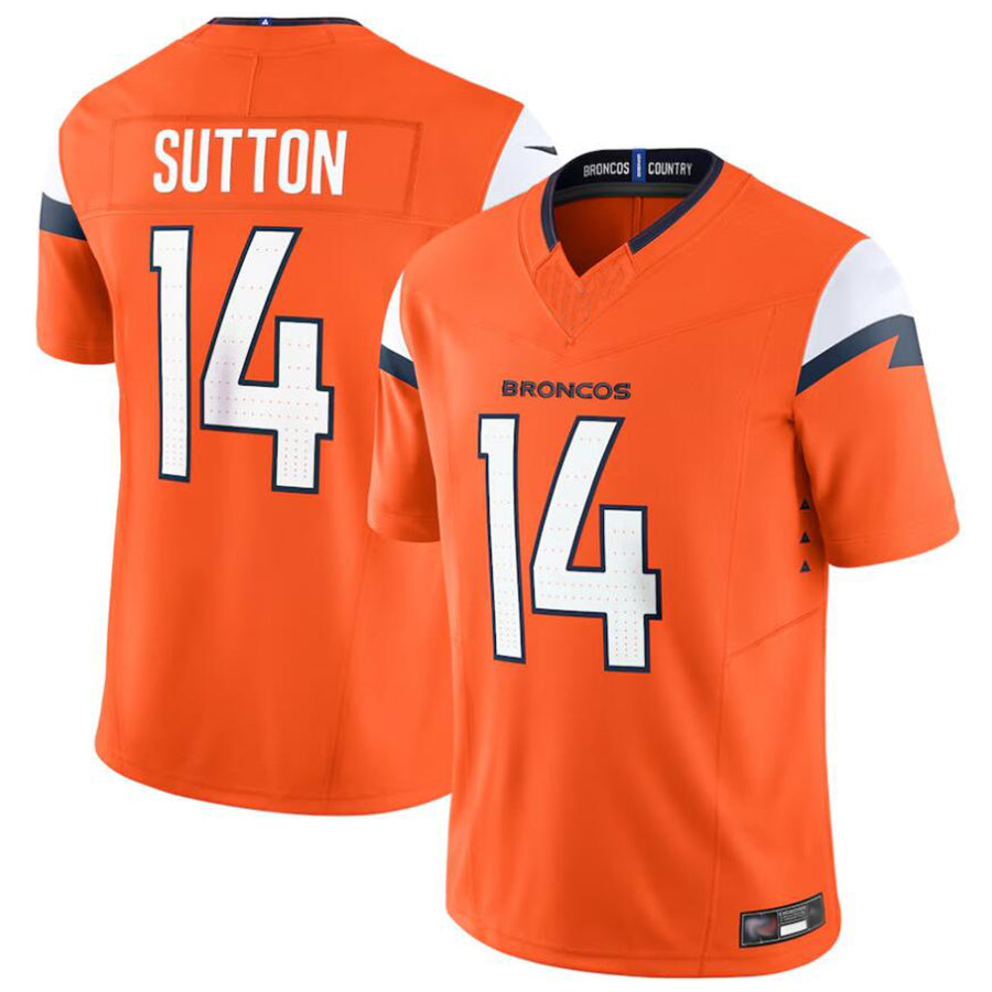 tocy D.Broncos #14 Courtland Sutton Player Orange Vapor F.U.S.E. Limited Stitched Jerseys