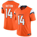 tocy D.Broncos #14 Courtland Sutton Player Orange Vapor F.U.S.E. Limited Stitched Jerseys