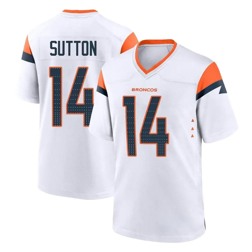 tocy D.Broncos #14 Courtland Sutton Player White Home Game Stitched Jerseys