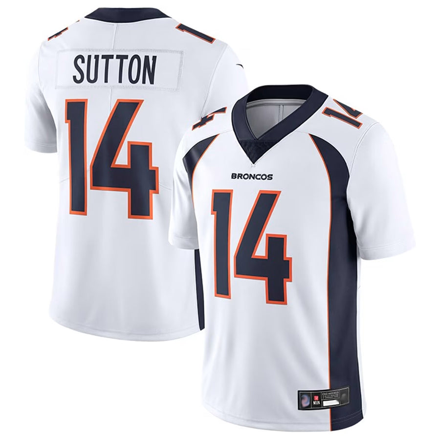 tocy D.Broncos #14 Courtland Sutton Player White Replica Game Stitched Jerseys
