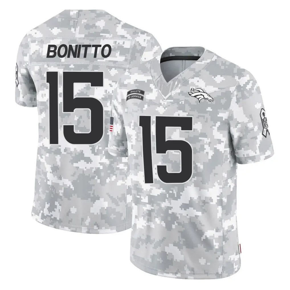 tocy D.Broncos #15 Nik Bonitto Player Arctic Camo Salute To Service Limited Stitched Jerseys