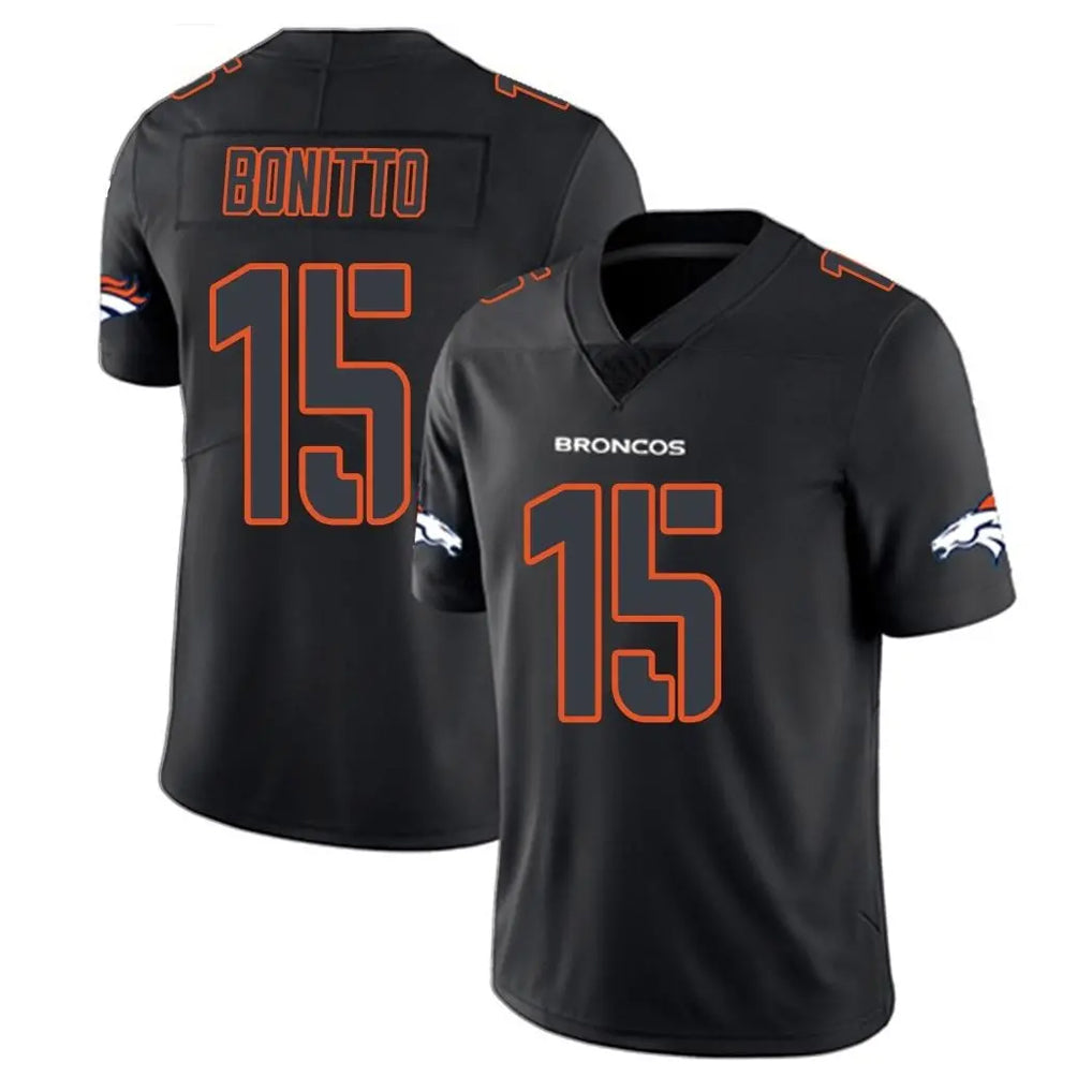 tocy D.Broncos #15 Nik Bonitto Player Black Impact Limited Game Stitched Jerseys