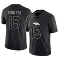 tocy D.Broncos #15 Nik Bonitto Player Black RFLCTV Limited Stitched Jerseys