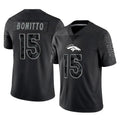 tocy D.Broncos #15 Nik Bonitto Player Black Reflective Limited Stitched Jerseys