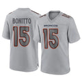 tocy D.Broncos #15 Nik Bonitto Player Gray Atmosphere Fashion Limited Game Stitched Jerseys